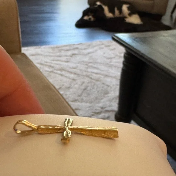 OOAK Artisan Handmade 14K Solid Yellow Gold Cross - Picture 3 of 4
